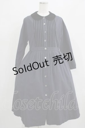 画像: Jane Marple / High-count saxony dormitory onepiece  ネイビー H-25-07-18-001-JM-OP-KB-ZH
