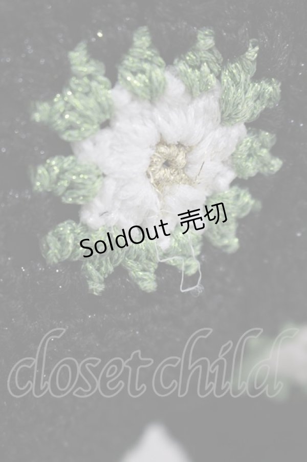 画像4: Candy Stripper / FLOWER CROCHET KINT SHORT PANTS  ブラック×グリーン H-25-11-16-017-PU-PA-KB-ZH (4)