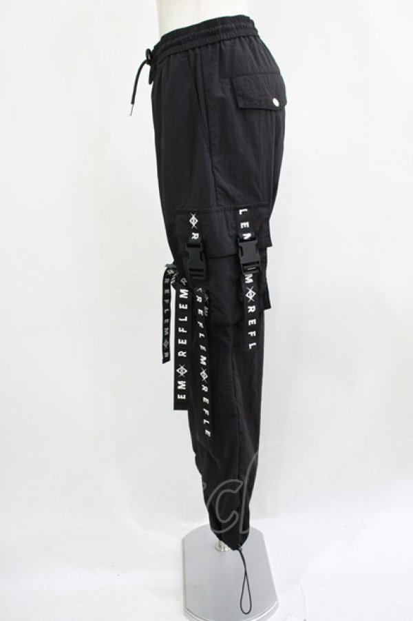 REFLEM / ロゴベルトフレアカーゴパンツ 黒 H-25-07-18-032-PU