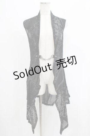 画像: Ozz Croce / シアープリントジレ  黒 H-25-07-18-036-OO-TO-KB-ZH