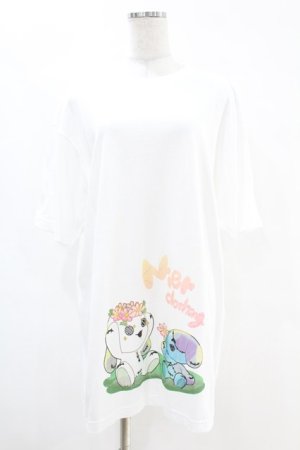 画像: NieR Clothing / プリントCOTTON CUTSEW XL 白 H-25-07-18-1039-PU-TO-KB-ZH