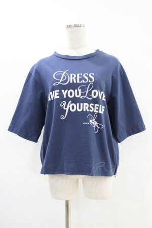 画像: Jane Marple Dans Le Salon / Theme print side zip T-shirt  navy H-25-07-18-1043-JM-TO-KB-ZH