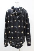 画像2: NieR Clothing / 総柄ZIPパーカー  黒 H-25-07-18-1053-PU-TO-KB-ZH (2)