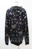 画像2: NieR Clothing / 総柄ZIPパーカー  黒 H-25-07-18-1054-PU-TO-KB-ZH (2)
