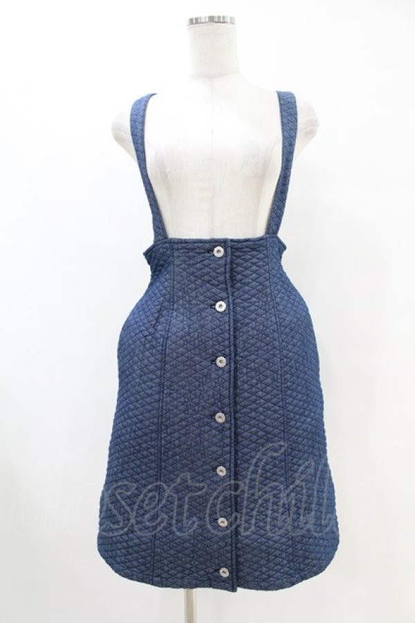 画像1: Candy Stripper / DENIM QUILT SKIRT M ブルー H-25-10-24-015-PU-SK-KB-ZH (1)