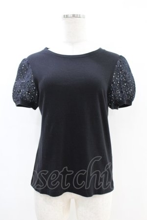 画像: Jane Marple / アイレットレーススリーブのTシャツ Free クロ H-25-07-18-1032-JM-TO-KB-ZH