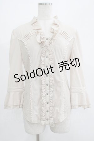 画像: Ozz oneste / レース切替フリルブラウス  ベージュ H-25-07-18-054-OO-BL-KB-ZH