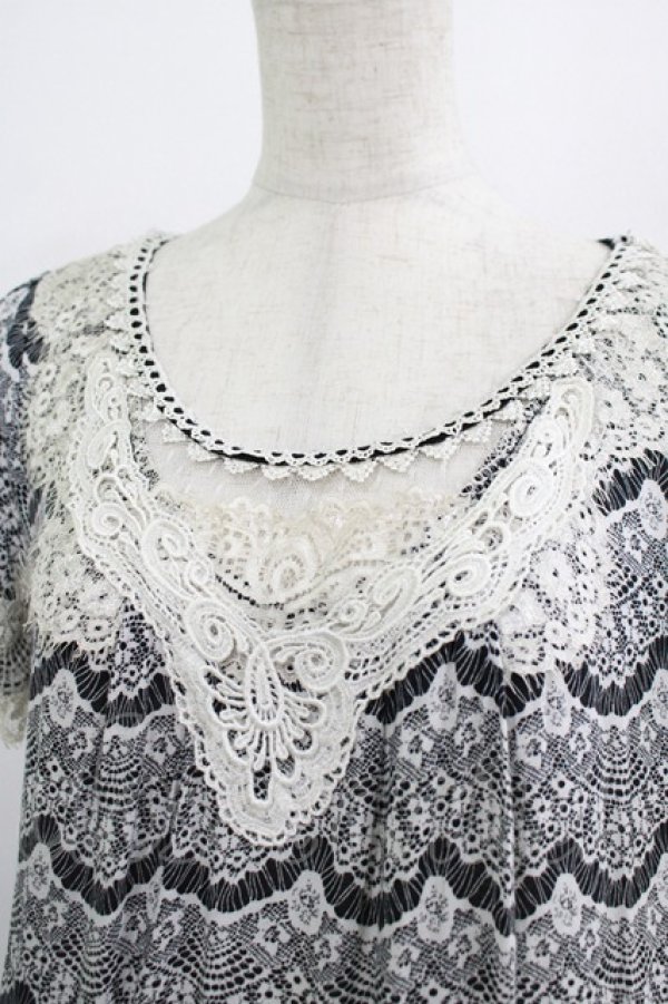 画像5: Rozen Kavalier / レースプリントワンピース  黒 H-25-07-18-013-OO-OP-KB-ZT003 (5)