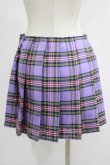 画像3: DARK IN LOVE / Punk purple checked splicing black pleated skirt S パープル×ブラック H-25-07-18-022-PU-SK-KB-ZH (3)