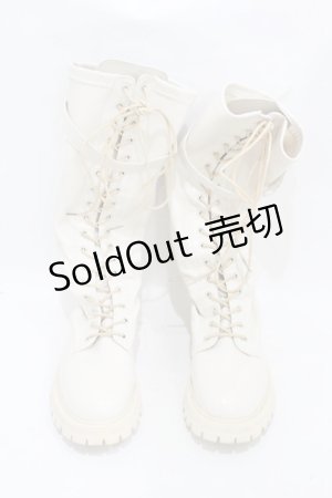 画像: Ank Rouge / スピンドルロングブーツ L/24.0cm アイボリー H-25-07-19-001-CA-SH-NS-ZH