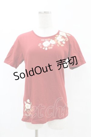 画像: PINK HOUSE / 花柄Tシャツ L レッド H-25-07-19-045-LO-TS-NS-ZH