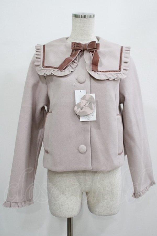 画像1: m petit by misako / セーラーショートコート S ピンク H-25-07-19-1032-LO-CO-NS-ZT-C066 (1)