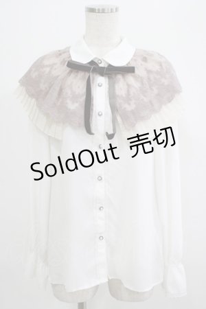画像: axes femme / ケープ風リボン付ブラウス M オフ H-25-07-19-1048-AX-BL-NS-ZH