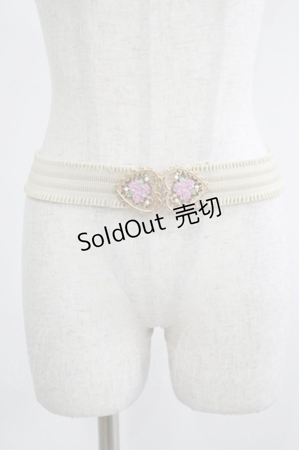 画像1: axes femme POETIQUE / ハートローズゴムベルト  生成り H-25-07-19-1067-AX-ZA-NS-ZH (1)