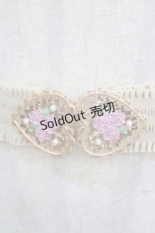 画像2: axes femme POETIQUE / ハートローズゴムベルト  生成り H-25-07-19-1067-AX-ZA-NS-ZH (2)