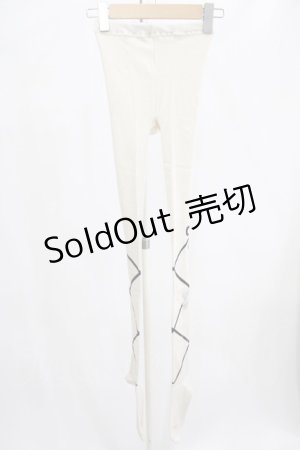 画像: axes femme / レースアップリボン柄タイツ  生成り H-25-07-19-1068-AX-ZA-NS-ZH