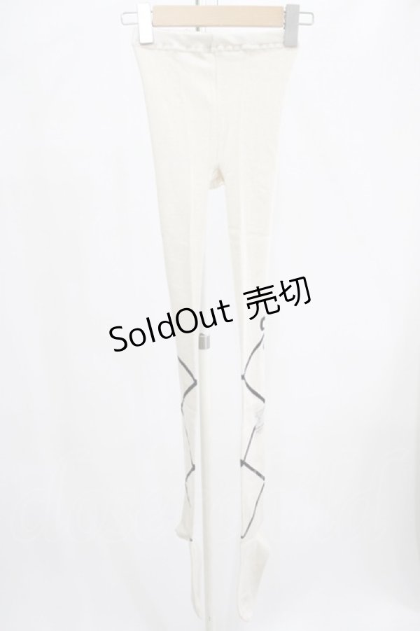 画像1: axes femme / レースアップリボン柄タイツ  生成り H-25-07-19-1068-AX-ZA-NS-ZH (1)