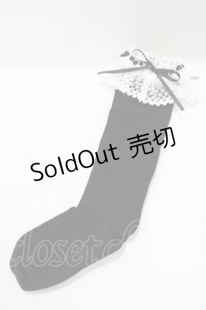 画像: BABY,THE STARS SHINE BRIGHT / リボン通しレースハイソックス  ブラック H-25-07-19-1069-BA-ZA-NS-ZH