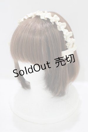 画像: m petit by misako / ギャザーリボンカチューシャ  生成り H-25-07-19-1074-LO-AC-NS-ZH