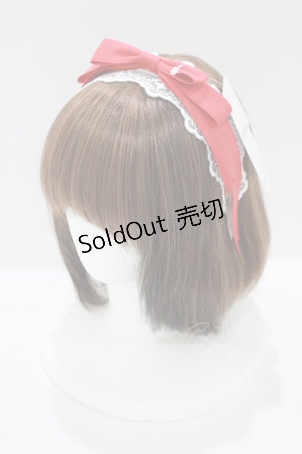 画像1: axes femme kawaii / レースリボンカチューシャ  レッド H-25-07-19-1075-AX-AC-NS-ZH (1)