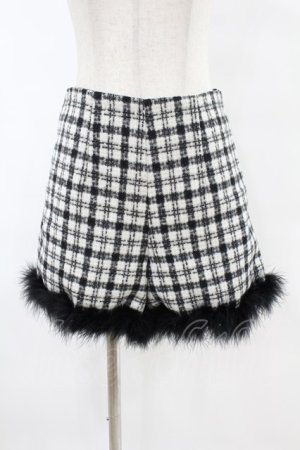 画像: epine / check tweed fur short pants M black H-25-07-19-016-0-PA-NS-ZH