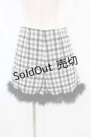画像: epine / check tweed fur short pants M black H-25-07-19-016-0-PA-NS-ZH