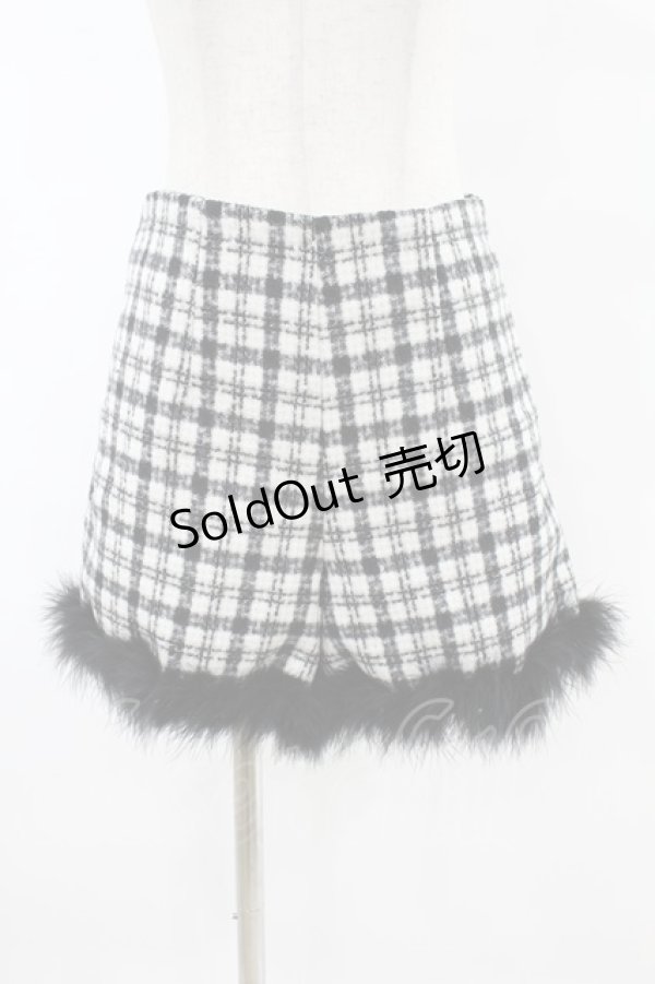画像1: epine / check tweed fur short pants M black H-25-07-19-016-0-PA-NS-ZH (1)