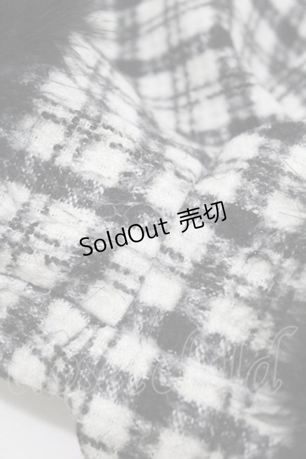 画像3: epine / check tweed fur short pants M black H-25-07-19-016-0-PA-NS-ZH (3)