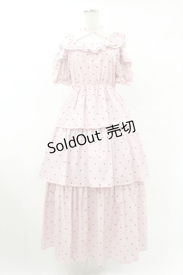 画像1: Ank Rouge / ハートdotオフショルロングワンピース M ピンク H-25-07-19-023-CA-OP-NS-ZH (1)