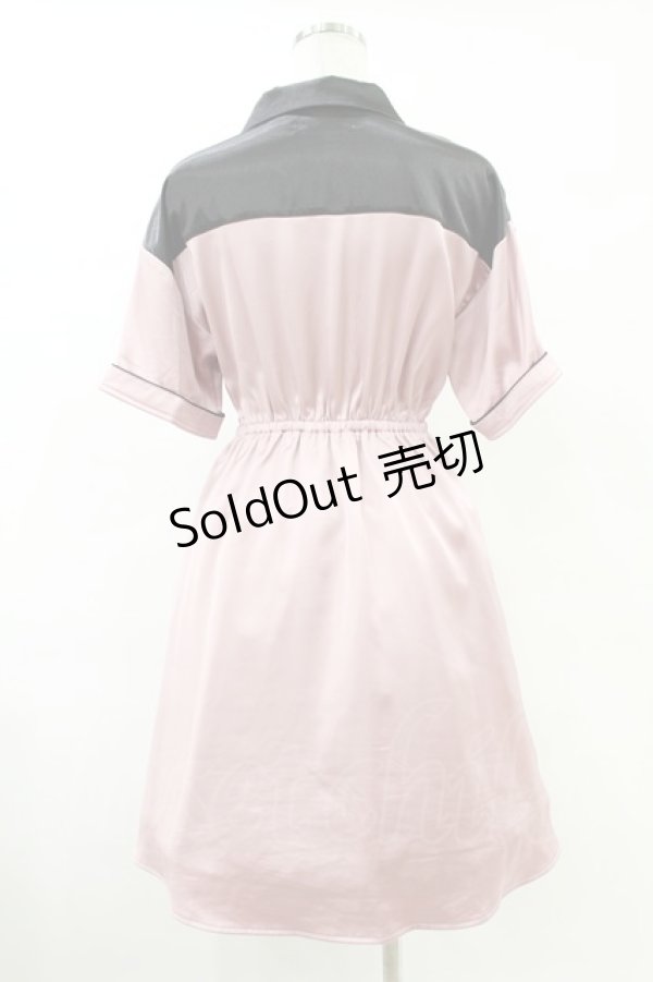 画像2: Ank Rouge / ボウリングシャツワンピース M ピンク H-25-07-19-028-CA-OP-NS-ZH (2)