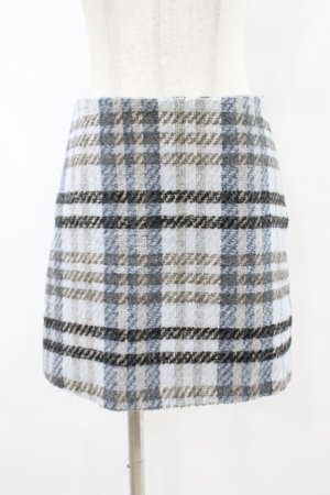 画像: epine / tweed check mini skirt M ice blue H-25-07-19-036-0-SK-NS-ZH