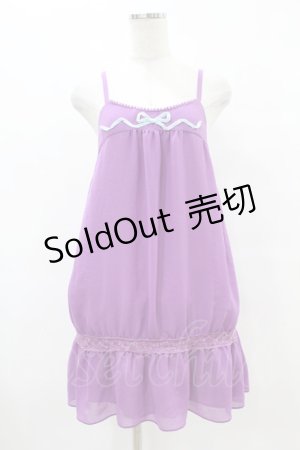 画像: Emily Temple cute / パールリボンシフォンキャミワンピース  パープル H-25-07-20-029-ET-OP-KB-ZH