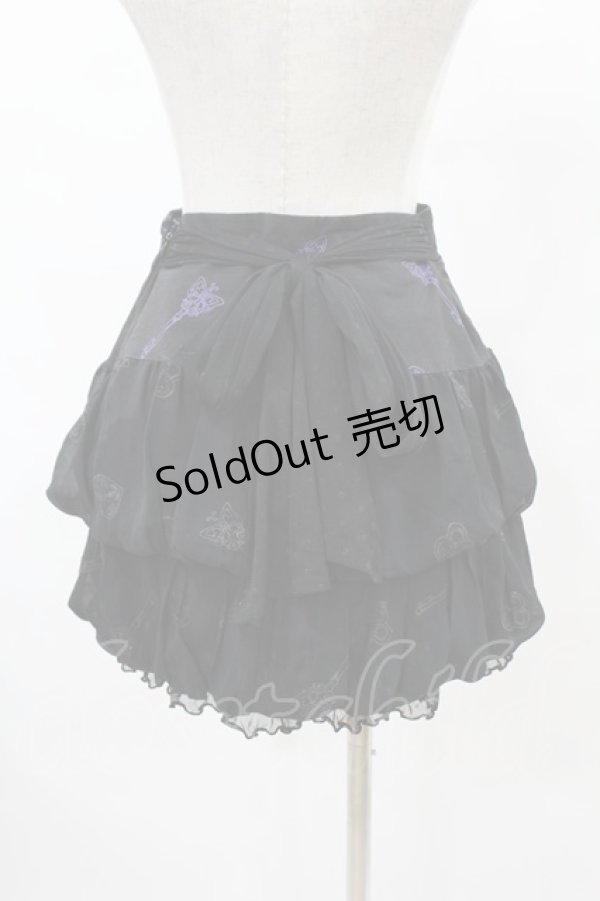 画像2: h.Jelly HONEY / Keyプリントバルーンスカート  黒 H-25-07-20-044-HN-SK-KB-ZH (2)