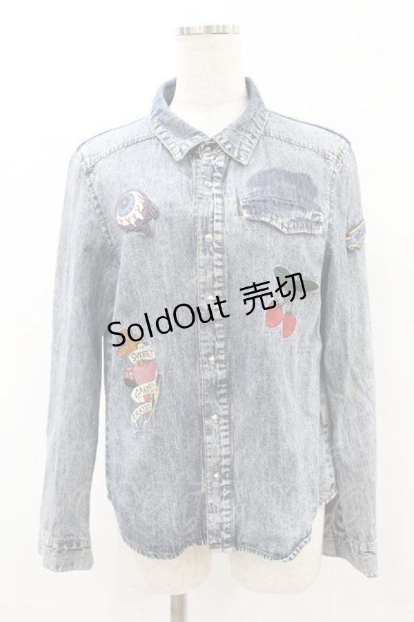 画像1: Candy Stripper / ワッペンデニムジャケット  ブルー H-25-07-20-053-PU-JA-KB-ZH (1)