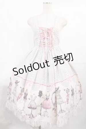 画像: metamorphose / Lace up doll ハイウエストジャンパースカート Free グレー H-25-07-20-1003-ME-OP-NS-ZH