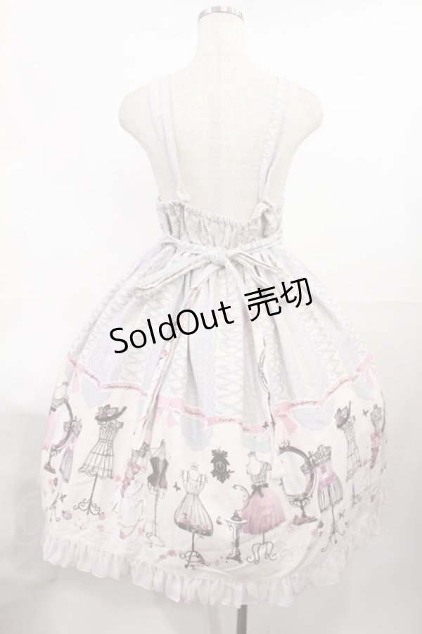 画像2: metamorphose / Lace up doll ハイウエストジャンパースカート Free グレー H-25-07-20-1003-ME-OP-NS-ZH (2)