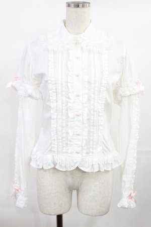 画像: Angelic Pretty / リボンブローチ付フリルブラウス(2007年) Free オフ/ピンク H-25-07-20-1023-AP-BL-NS-ZH