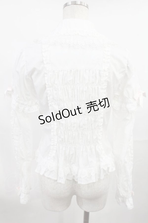 画像3: Angelic Pretty / リボンブローチ付フリルブラウス(2007年) Free オフ/ピンク H-25-07-20-1023-AP-BL-NS-ZH (3)