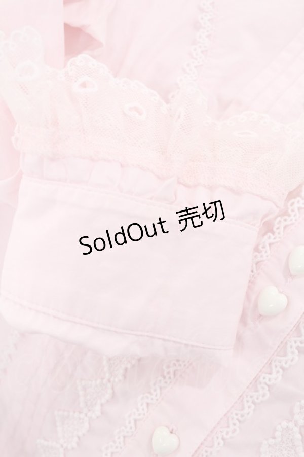 画像5: Angelic Pretty / ストライプリボン2段レースブラウス Free ピンク H-25-07-20-1025-AP-BL-NS-ZH (5)