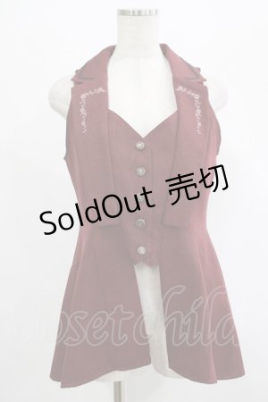 画像: axes femme / バックタックロングベスト M ボルドー H-25-07-21-024-AX-JA-NS-ZH