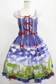 画像1: metamorphose / Dreamy Little Farm はしごレースフリルジャンパースカート サイズ1（通常サイズ） ブルー H-25-07-21-003-ME-OP-NS-ZH (1)