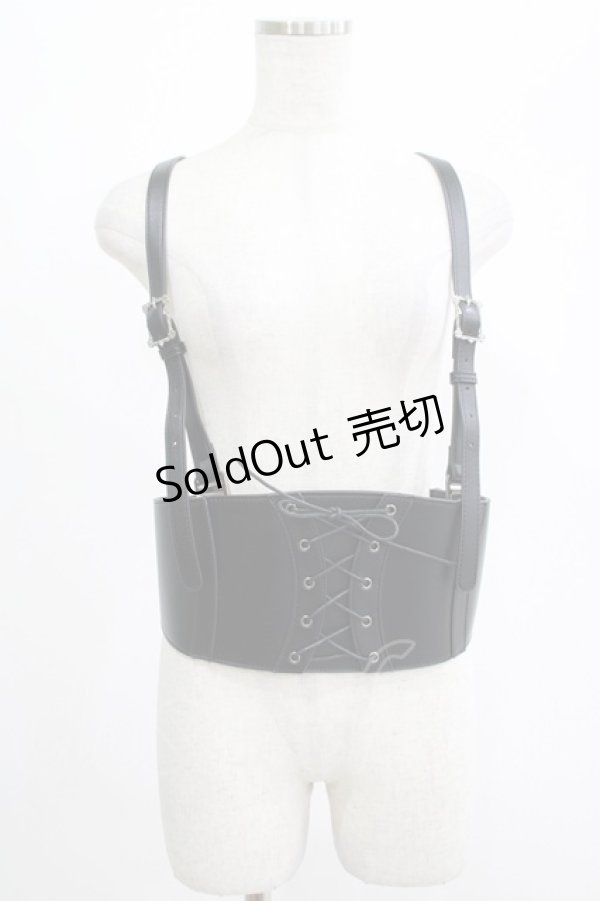 画像1: axes femme / コルセットハーネスベルト Free ブラック H-25-07-21-040-AX-TO-NS-ZH (1)