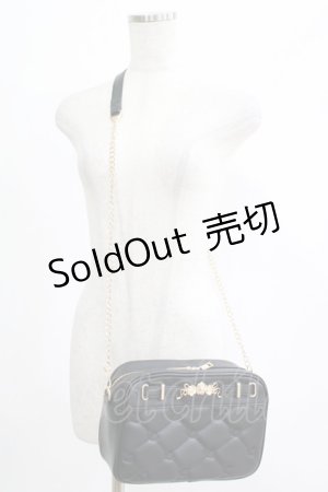 画像: axes femme / 花モチーフキルトショルダー  ブラック H-25-07-21-041-AX-BG-NS-ZH