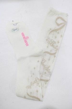 画像: BABY,THE STARS SHINE BRIGHT / キラキラリボンオーバーニーソックス  オフ白 H-25-07-21-048-BA-ZA-NS-ZH