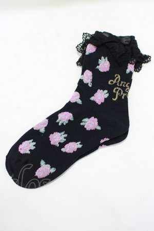 画像: Angelic Pretty / Petit Roseクルー丈ソックス  ブラック H-25-07-21-049-AP-ZA-NS-ZH