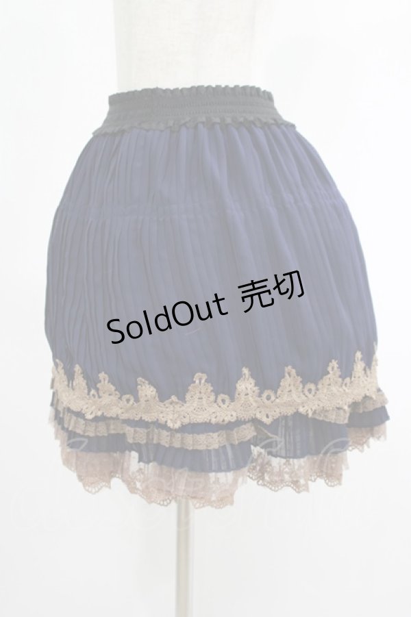 画像2: axes femme / シフォンプリーツスカート M ネイビー H-25-07-21-020-AX-SK-NS-ZH (2)