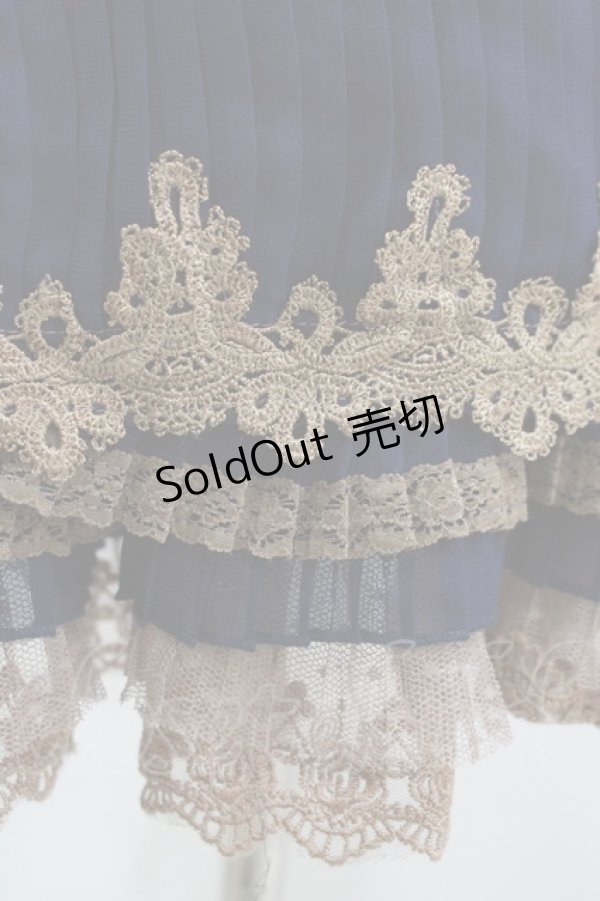画像4: axes femme / シフォンプリーツスカート M ネイビー H-25-07-21-020-AX-SK-NS-ZH (4)