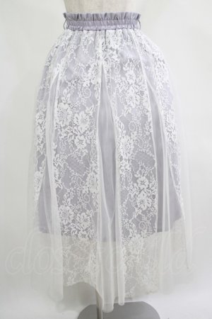 画像: axes femme / レース×チュールスカート M ブルーグレー H-25-07-21-022-AX-SK-NS-ZH