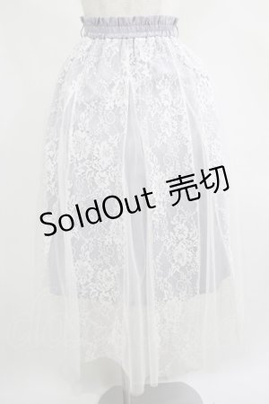 画像: axes femme / レース×チュールスカート M ブルーグレー H-25-07-21-022-AX-SK-NS-ZH