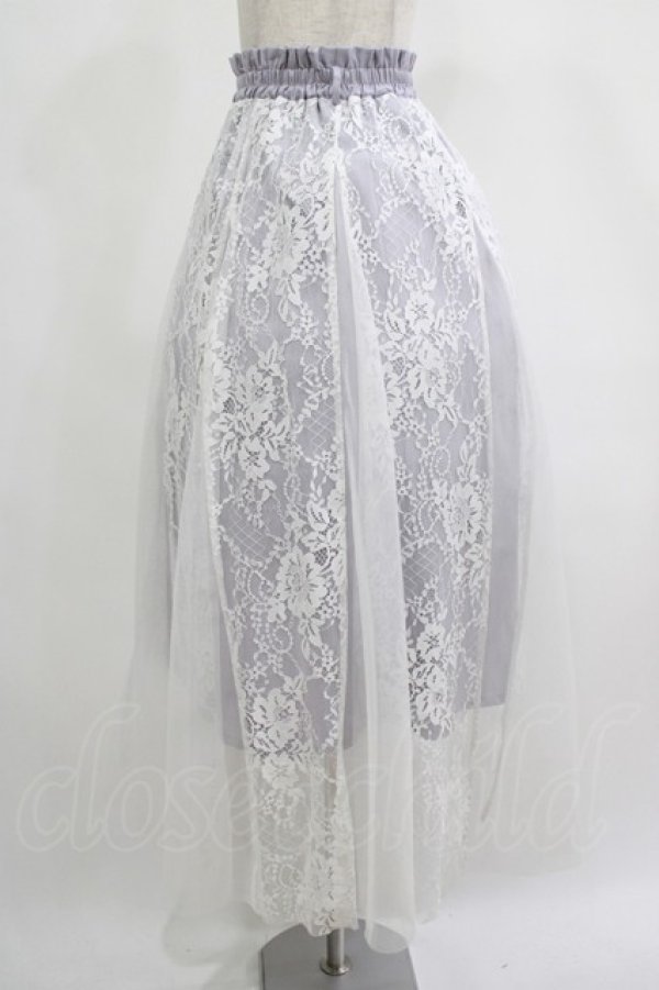 画像2: axes femme / レース×チュールスカート M ブルーグレー H-25-07-21-022-AX-SK-NS-ZH (2)
